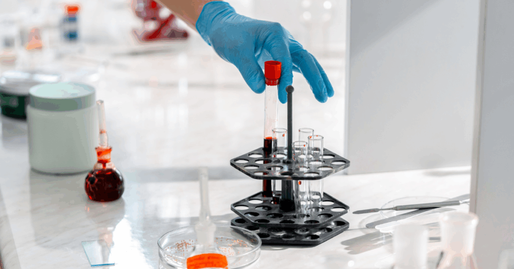 An image showing a lab properly storing blood test samples